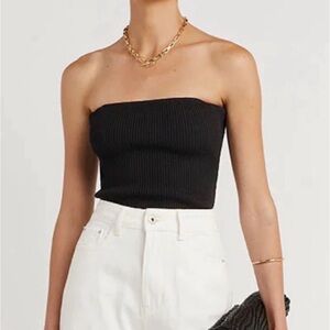 DISSH Indie Black Strapless Knit Top